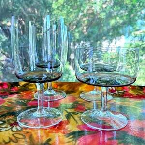 Vintage Holmegaard Smoke Gray Stemware Set of 4 Per Lütken Denmark MCM